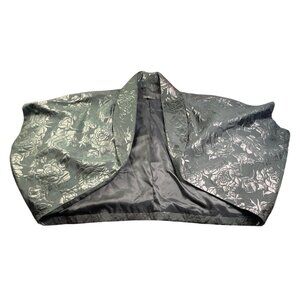 Karen Kane Black Metallic Floral Brocade Bolero Jacket Womens Open Front Shrug